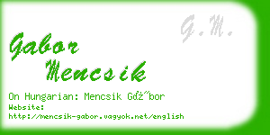 gabor mencsik business card